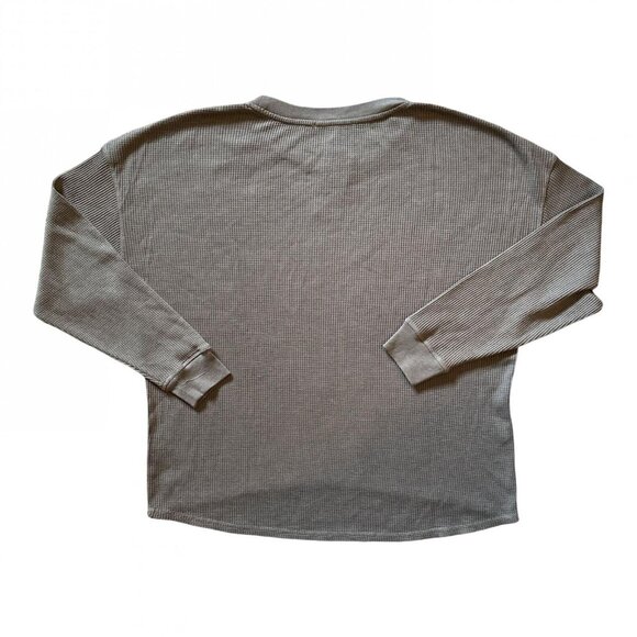 NWT Seven7 High-Low Hem Super Soft Waffle Knit Crew Pullover Top 7M70063 M Gray - Picture 2 of 6